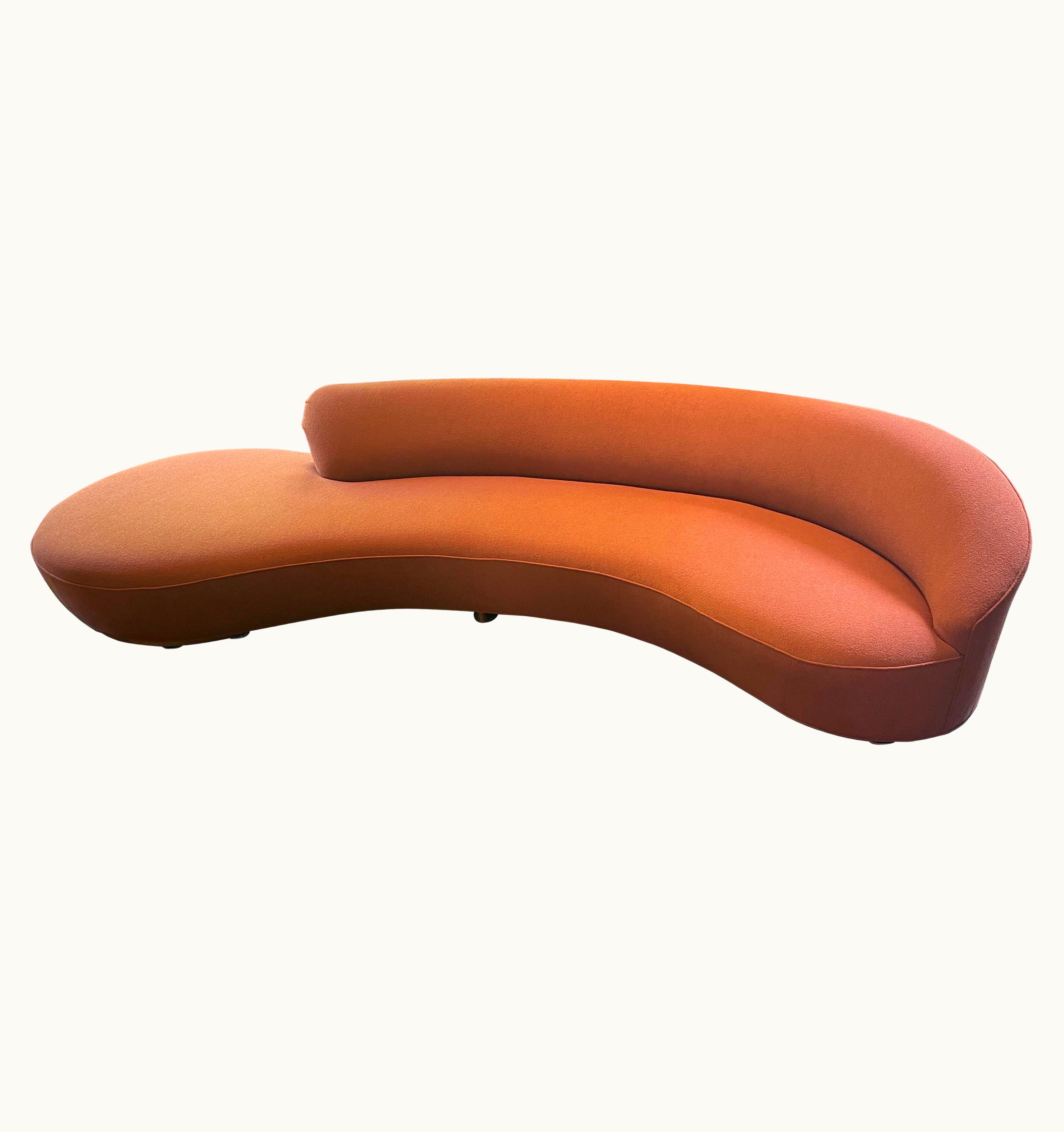 Vladimir Kagan Vladimir Kagan Exceptional Vladimir Kagan Serpentine Large Sectional Sofa Rust Boucle