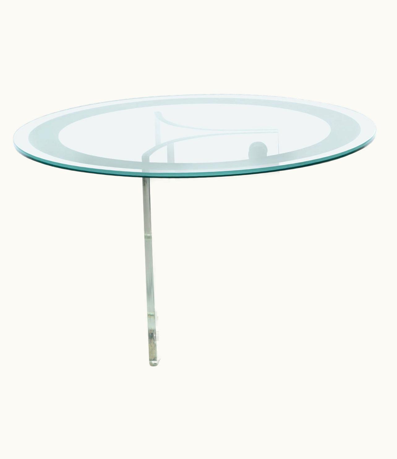 Vladimir Kagan Lucite & Glass Dining Or Center Table, C. 1970s
