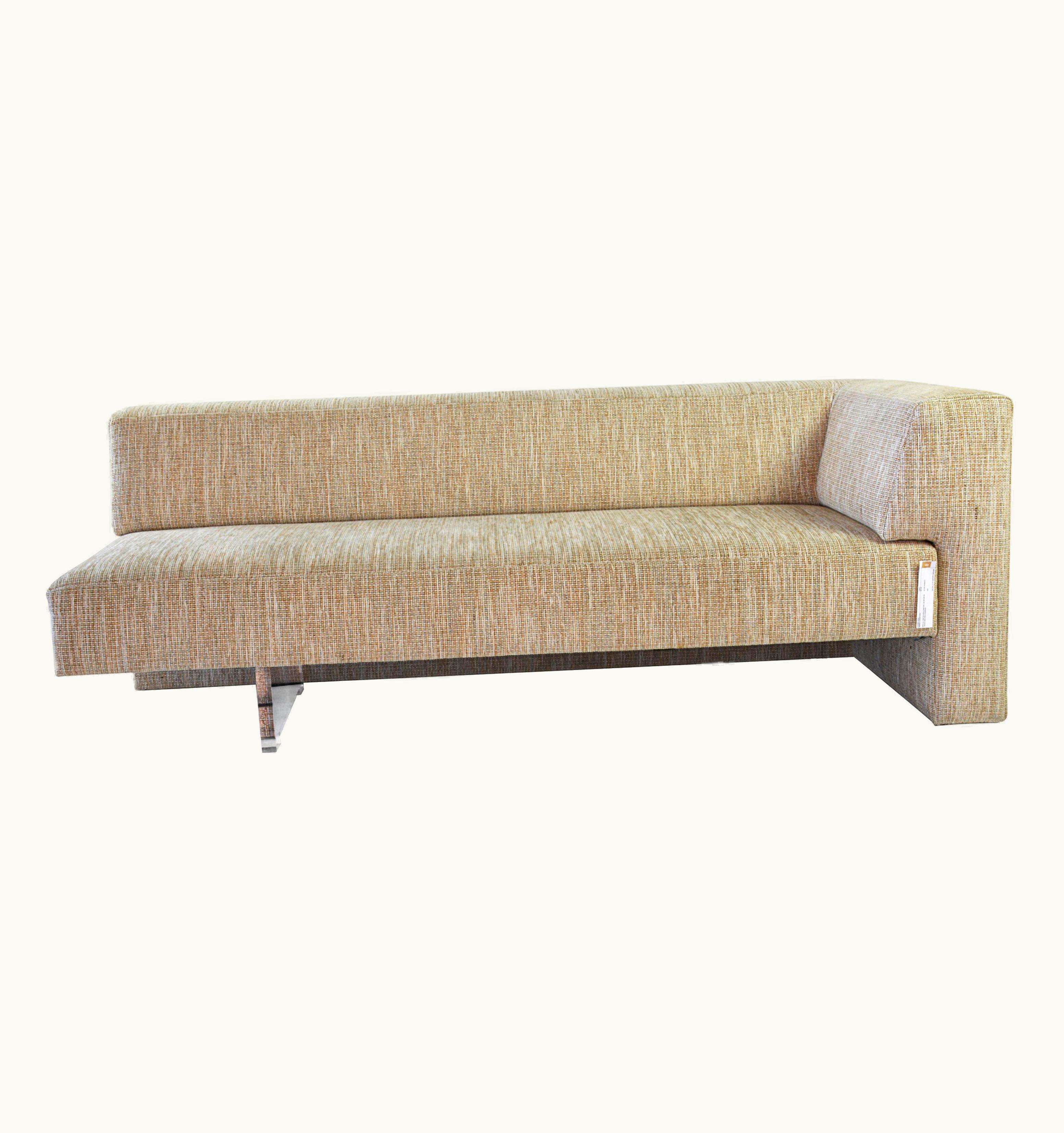Vladimir Kagan Vladimir Kagan Omnibus I One Arm Sofa In Upholstered Seat With Lucite Base