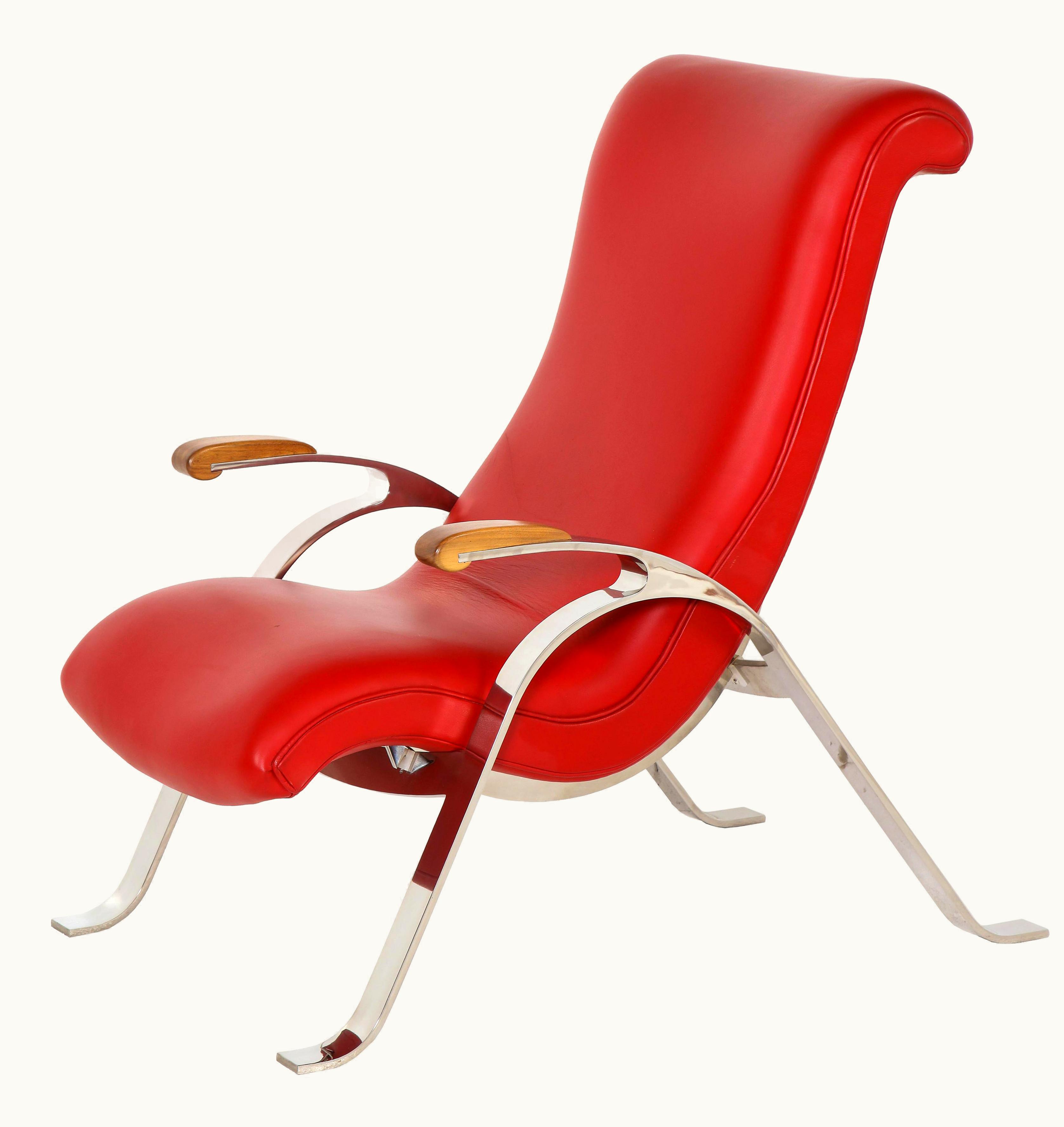 Vladimir Kagan Vladimir Kagan Multi-Position Reclining Chair In Red Offered By Vladimir Kagan Design Group