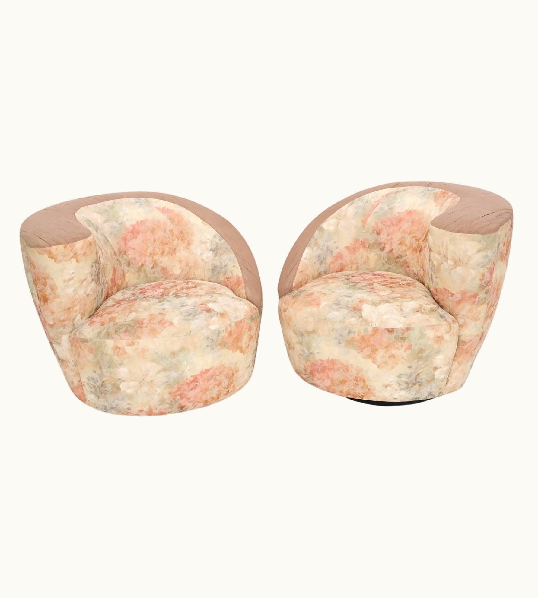 Vladimir Kagan Vladimir Kagan Pair Of Vladimir Kagan Two Tone Nautilus Lounge Chairs