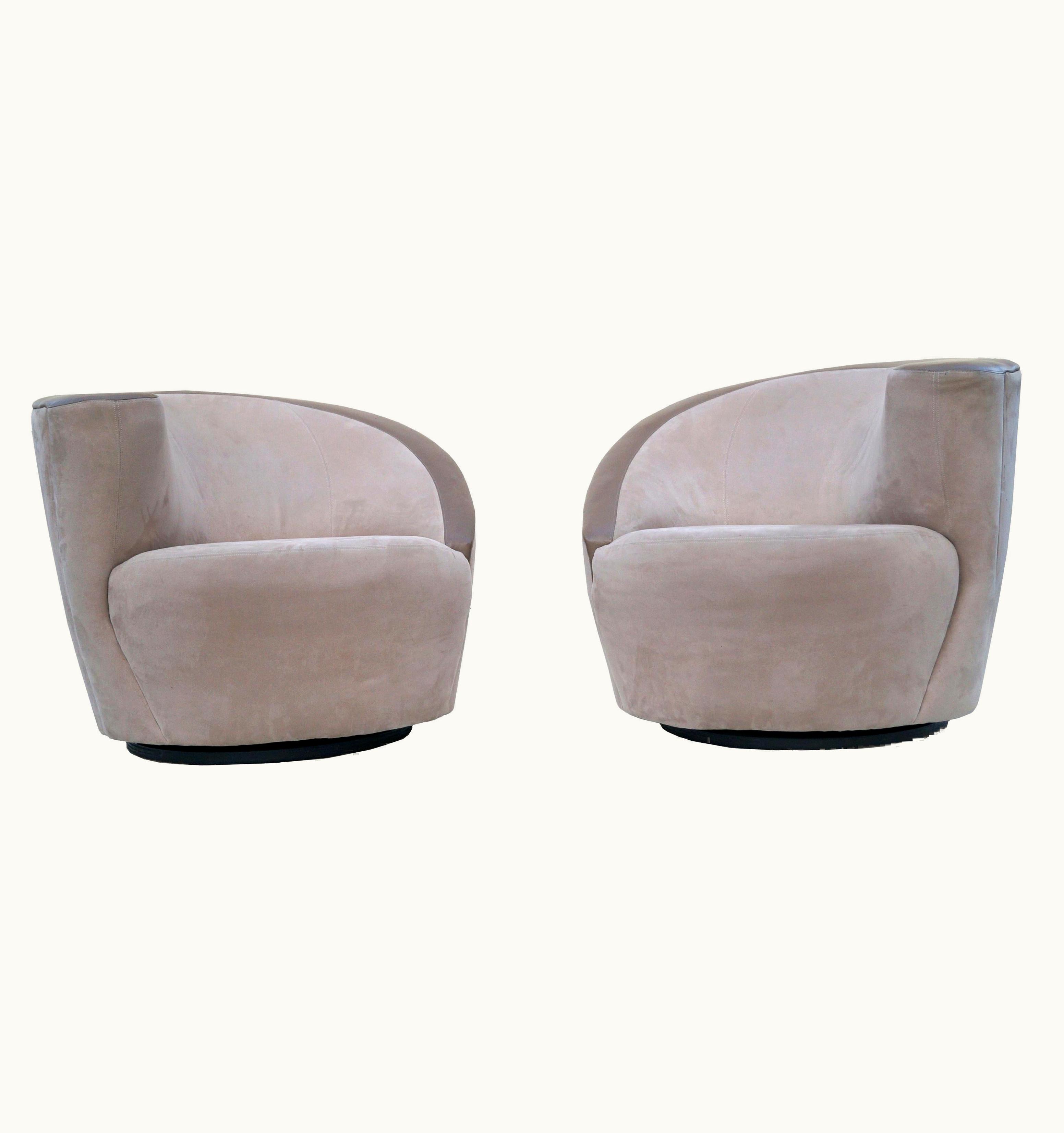 Vladimir Kagan Vladimir Kagan Pair Of Vladimir Kagan Corkscrew Nautilus Swivel Chairs For Directional