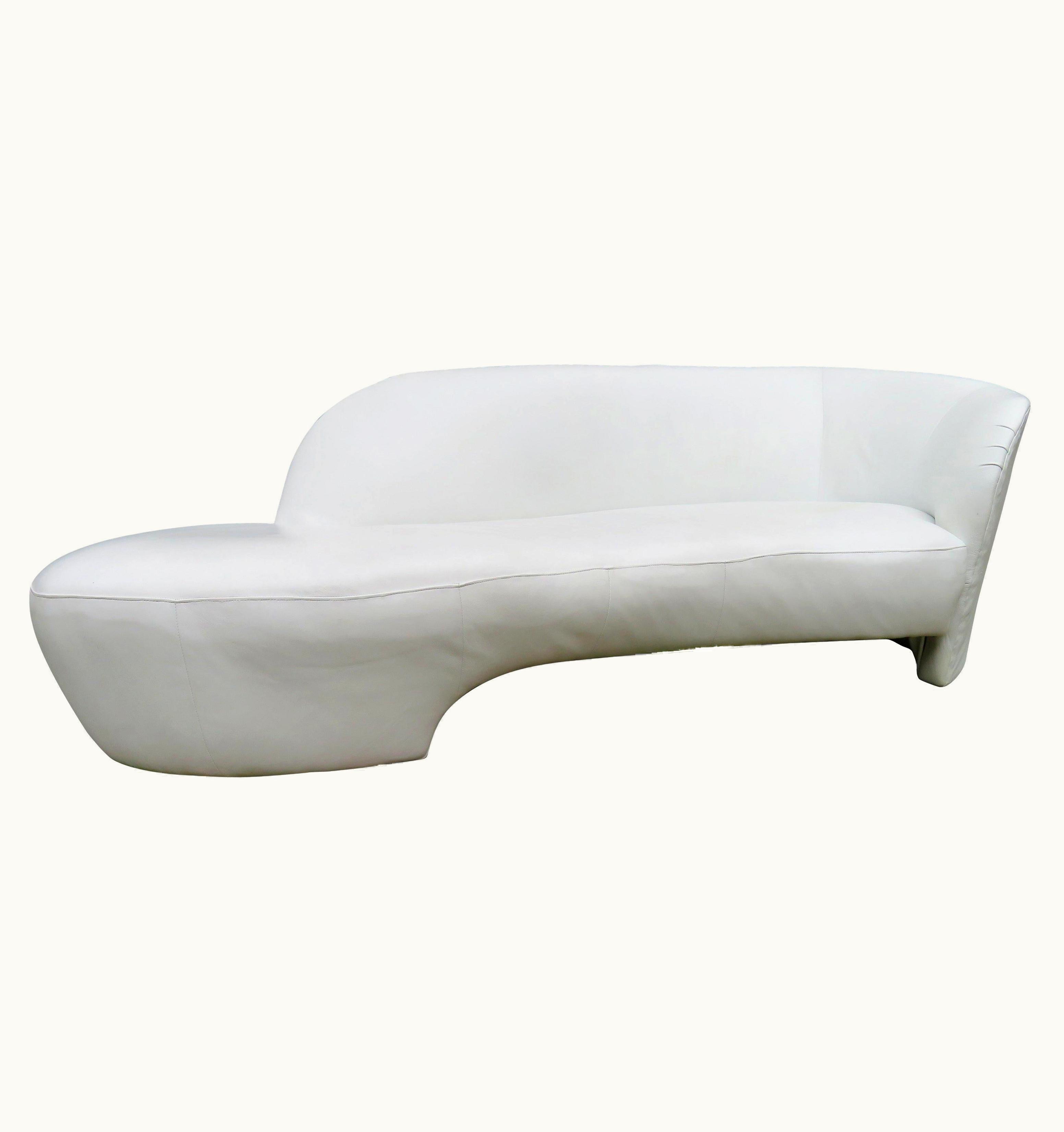 Vladimir Kagan Vladimir Kagan Fabulous White Leather Cloud Sofa Weiman, 1980s