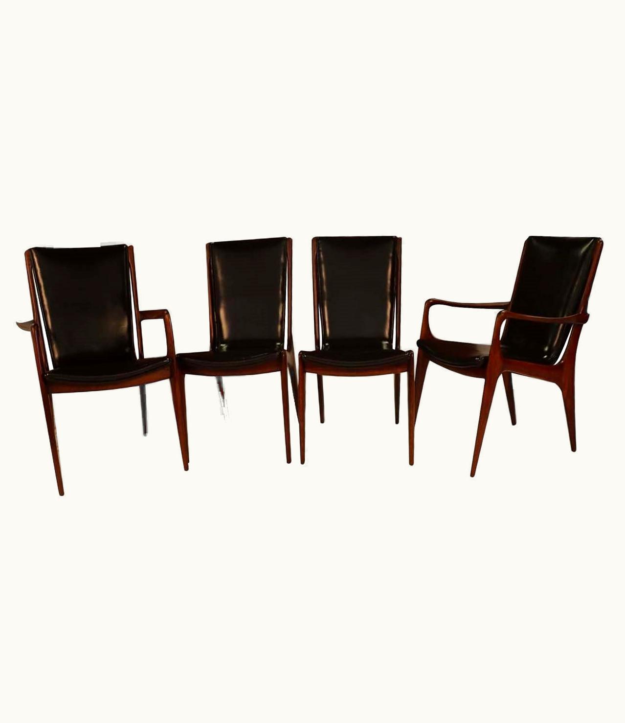 Vladimir Kagan Vladimir Kagan Midcentury Vladimir Kagan Sculpted Sling Dining Chairs Model VK 101 And VK 101A