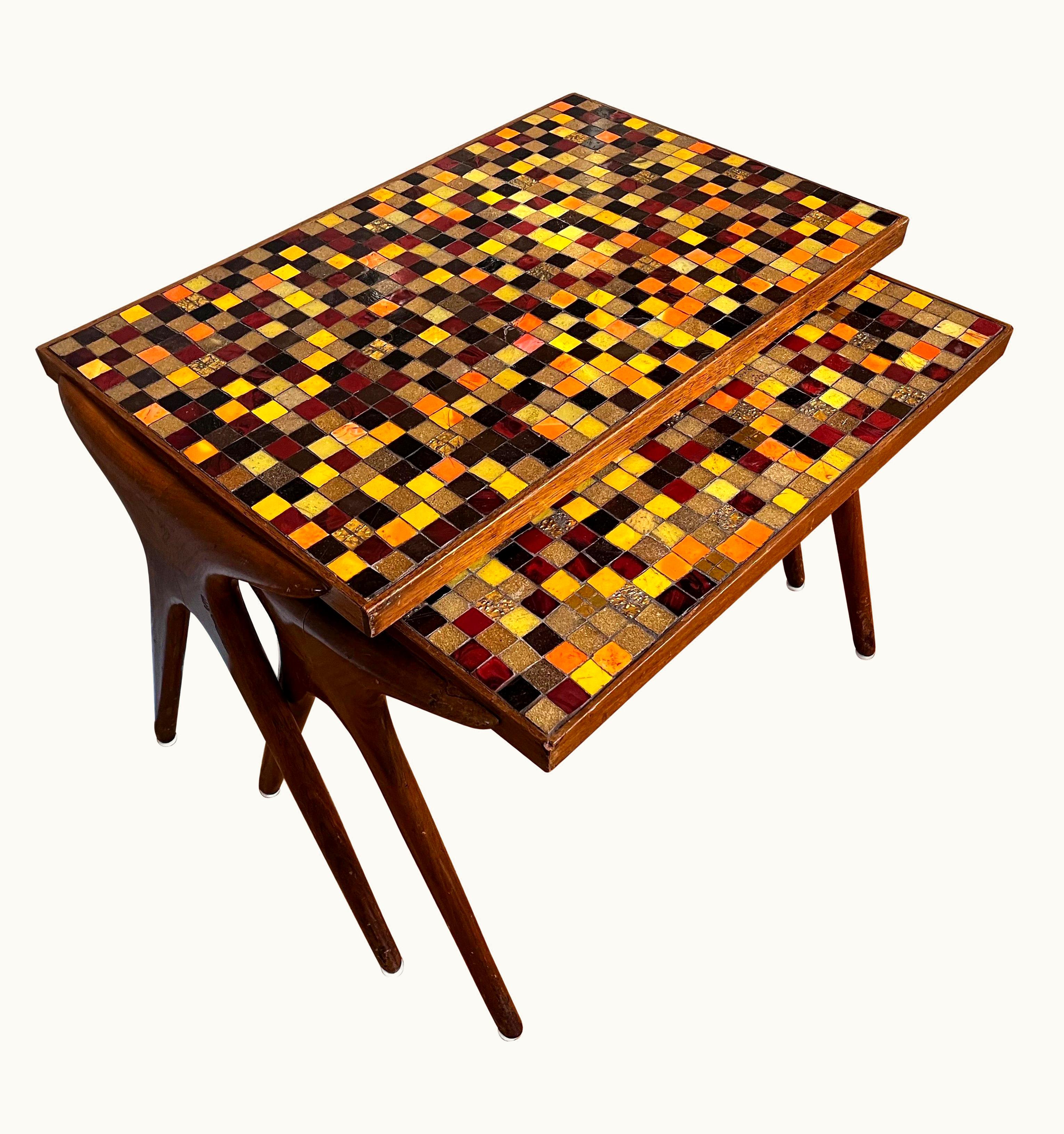 Vladimir Kagan Vladimir Kagan Rare Vladimir Kagan Mosaic Nesting Tables For Kagan-Dreyfuss, Circa 1955