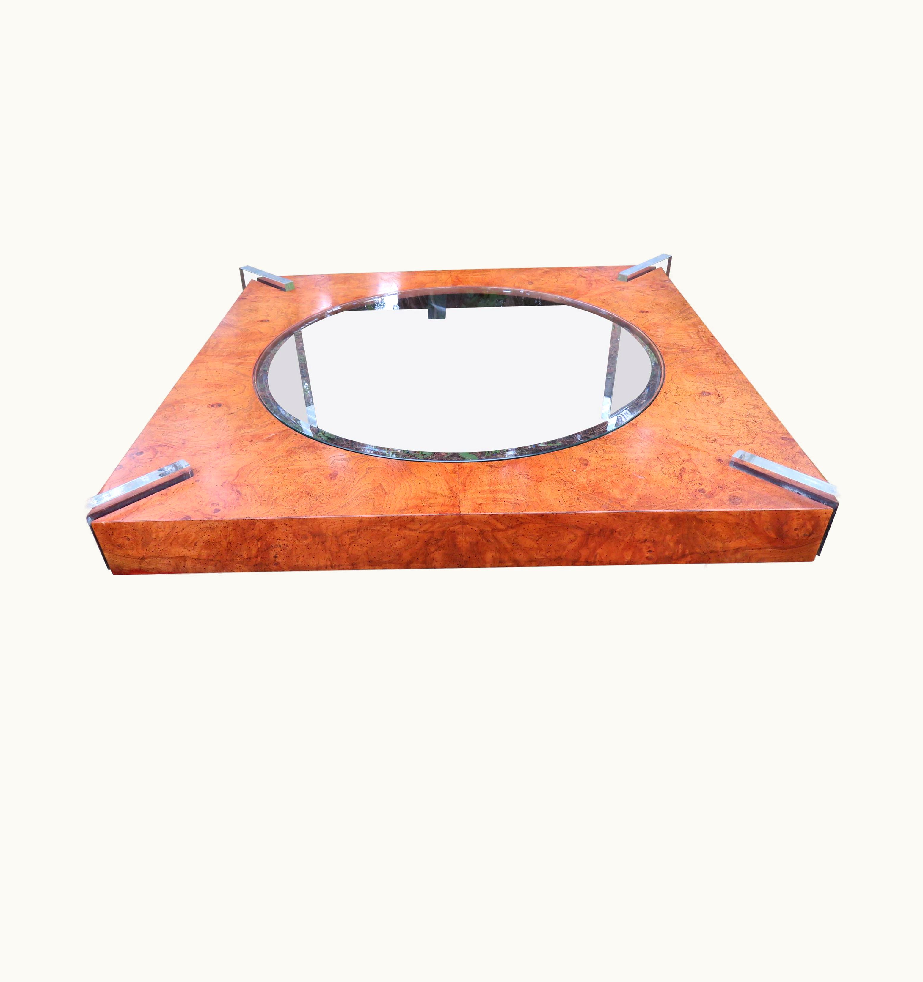 Vladimir Kagan Vladimir Kagan Stunning Vladimir Kagan Lucite And Burl Walnut Coffee Table Midcentury