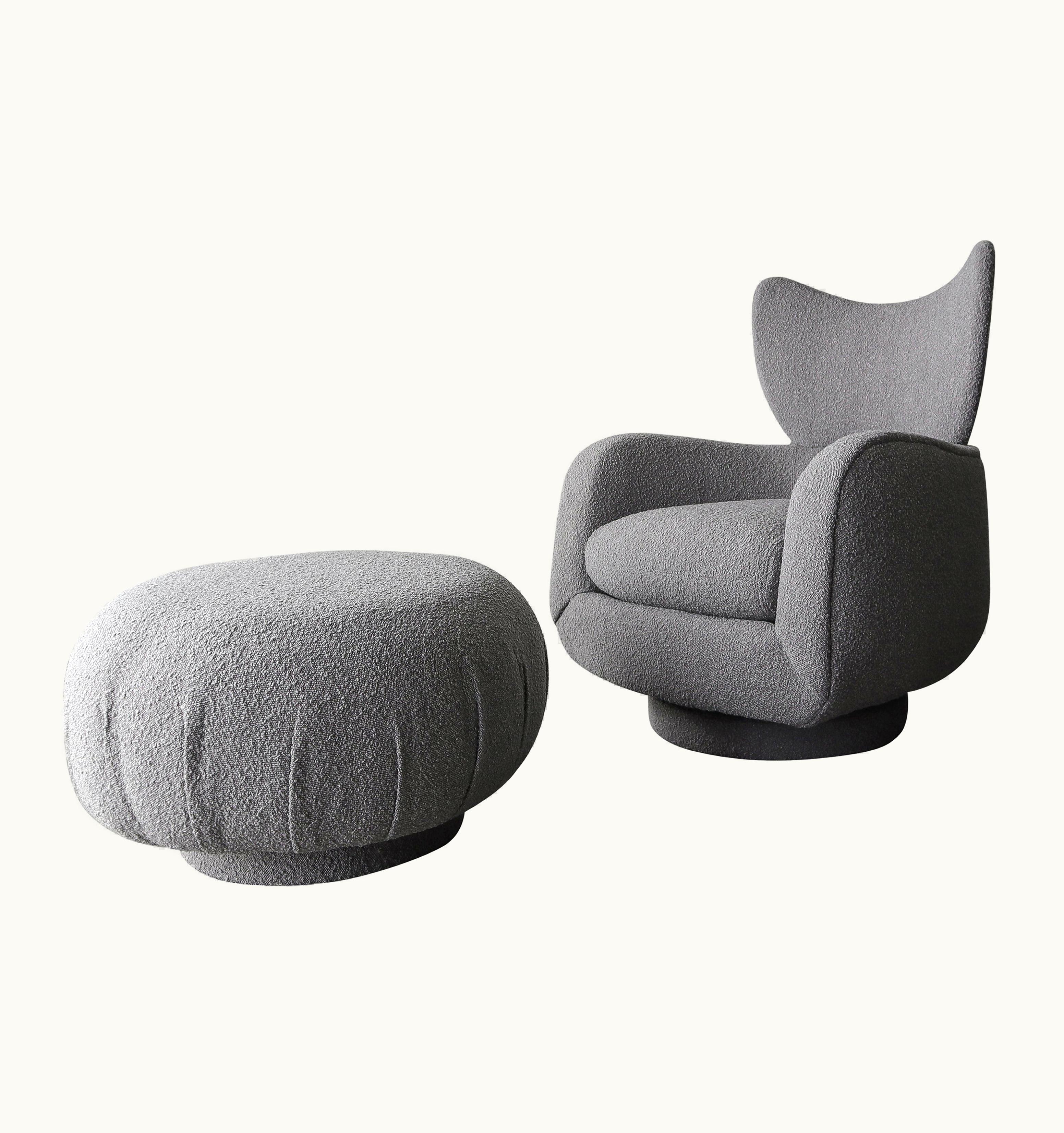 Vladimir Kagan Vladimir Kagan Wingback Swivel Chair And Ottoman