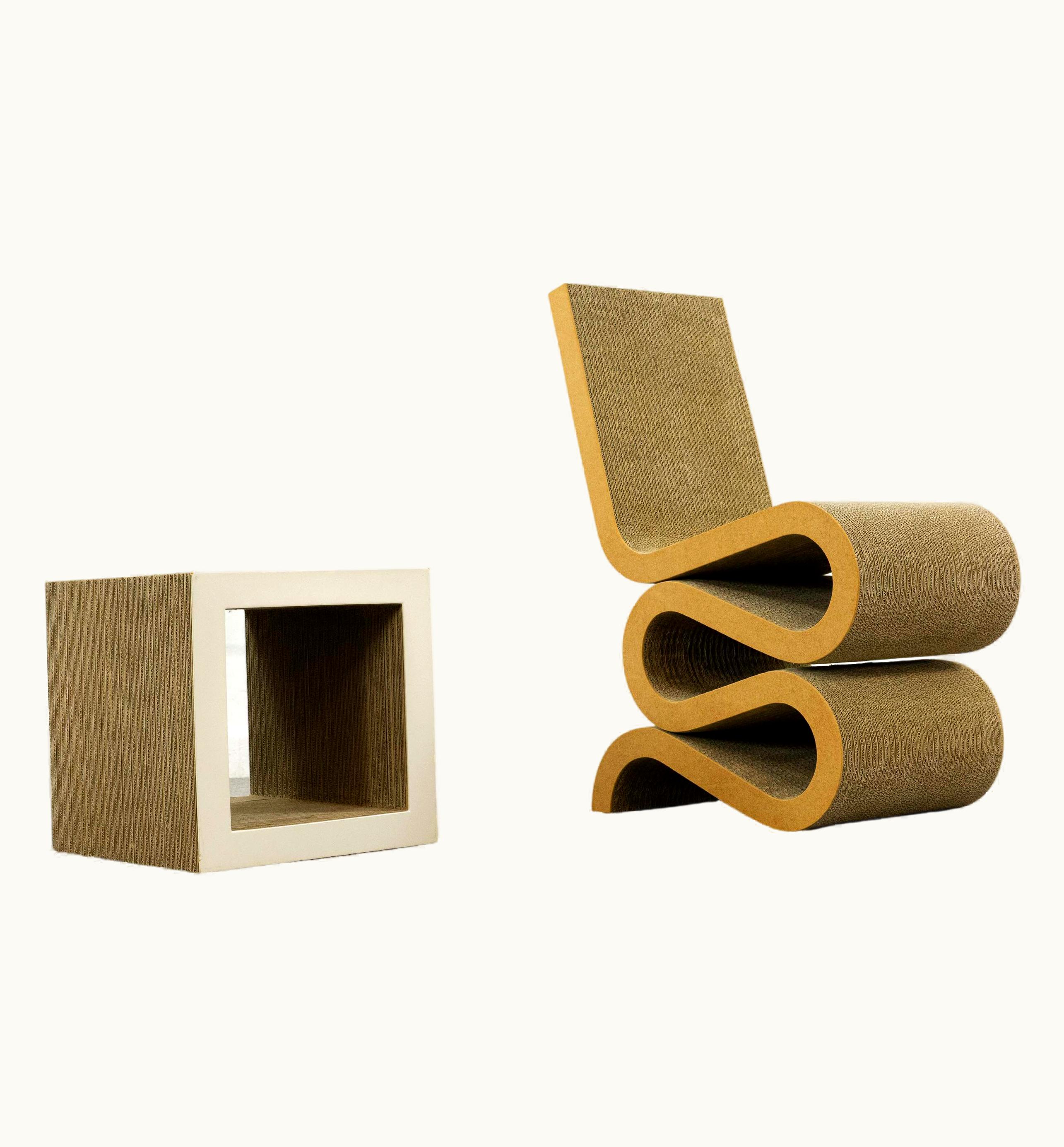 Frank Gehry Frank Gehry Wiggle Chair And Coffee Table By Frank O. Gehry For VItra From Easy Edges Series