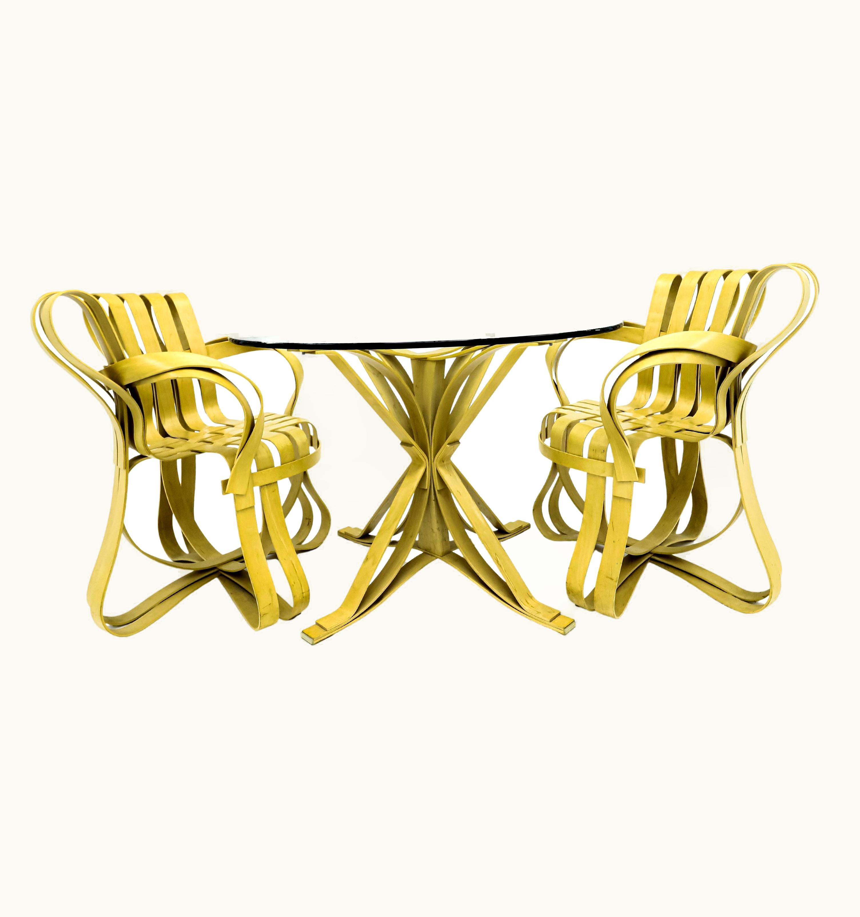 Frank Gehry Frank Gehry Knoll Int. Dinette Featuring 2 Cross Check Chairs And Dining Table