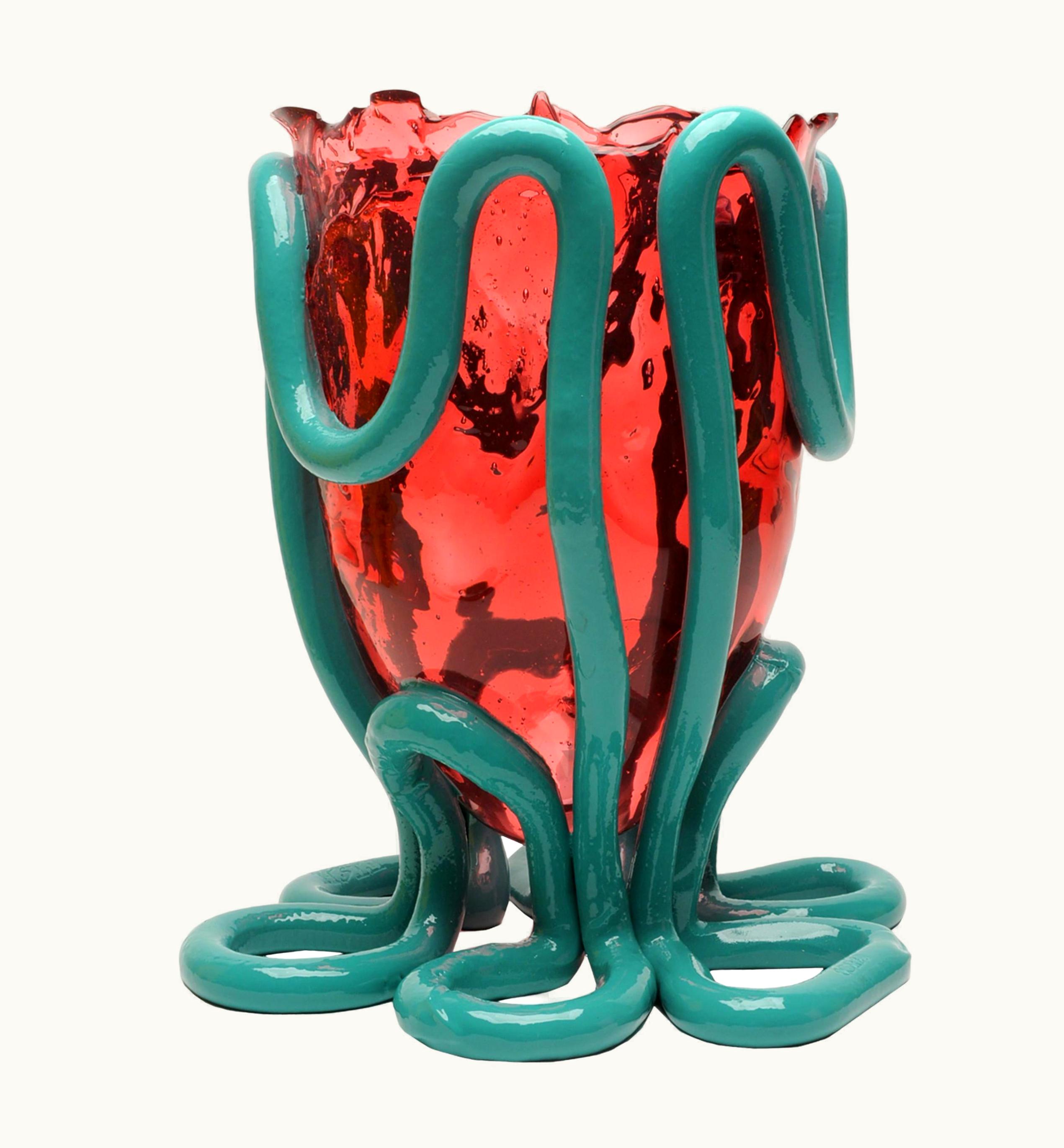 Gaetano Pesce Gaetano Pesce Contemporary Gaetano Pesce Indian Summer L Vase Soft Resin Fuchsia Ocean Blue