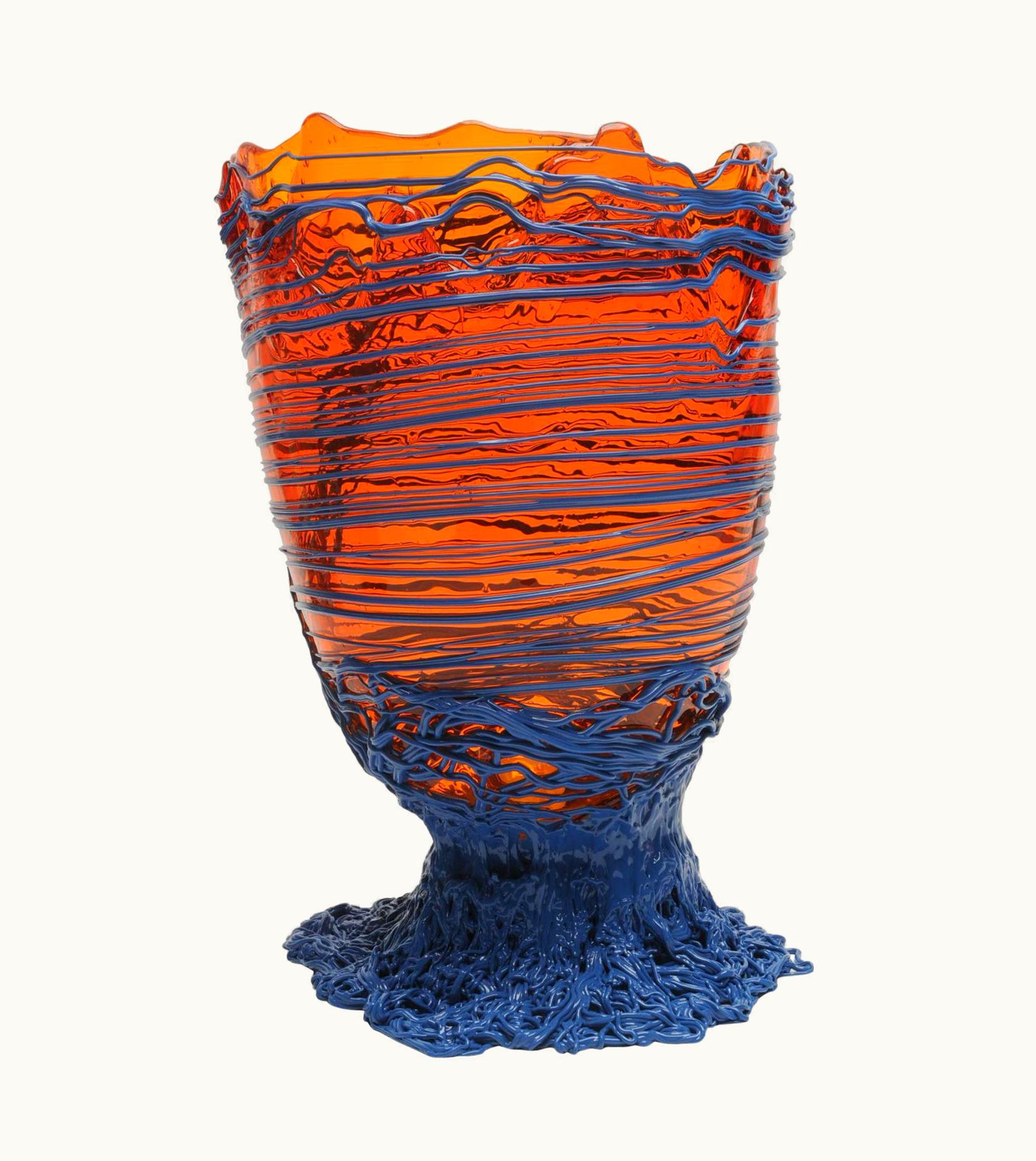 Gaetano Pesce Gaetano Pesce Contemporary Gaetano Pesce Spaghetti XL Vase Soft Resin Orange Dark Lavender