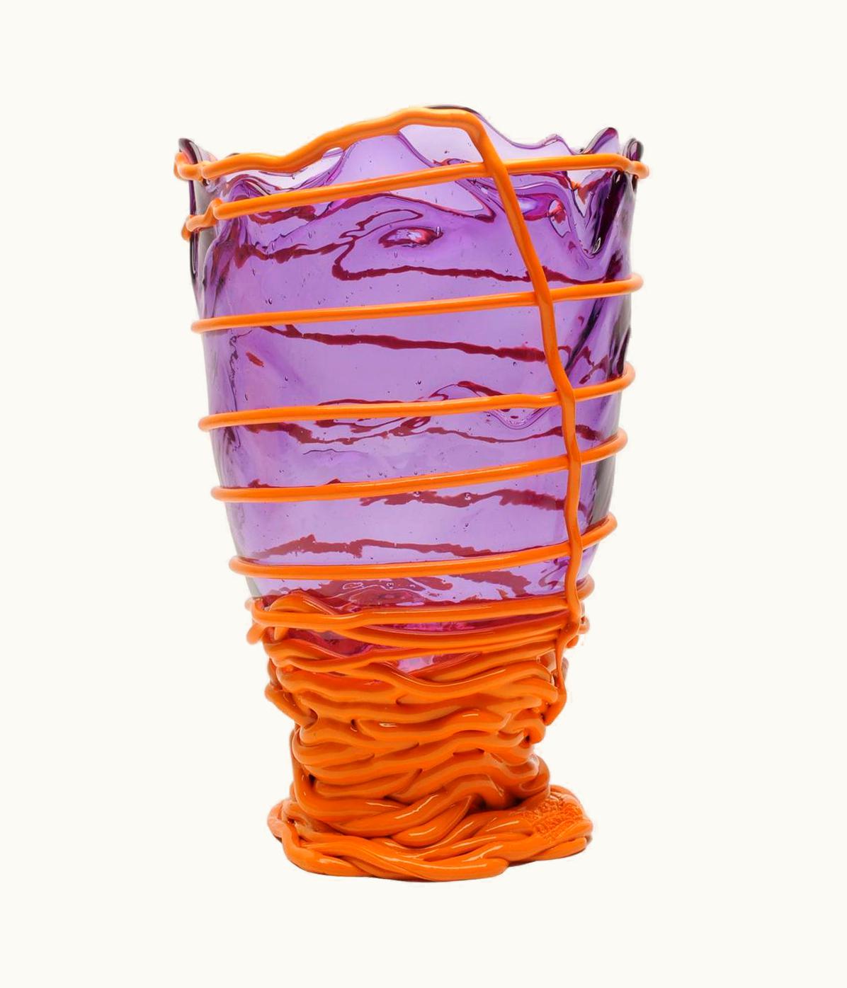 Gaetano Pesce Gaetano Pesce Contemporary Gaetano Pesce Pompitu II M Vase Soft Resin Lilac Matt Pumpkin
