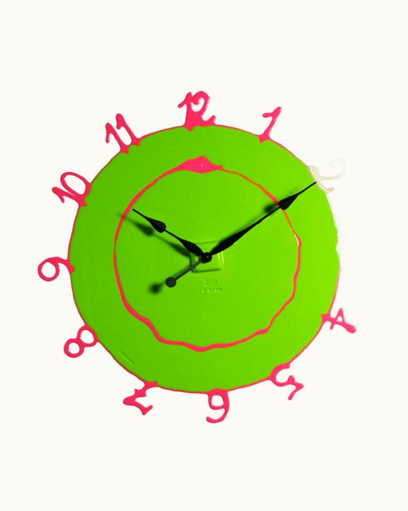 Gaetano Pesce Gaetano Pesce Round The Clock, Large In Matt Acid Green And Fuchsia By Gaetano Pesce