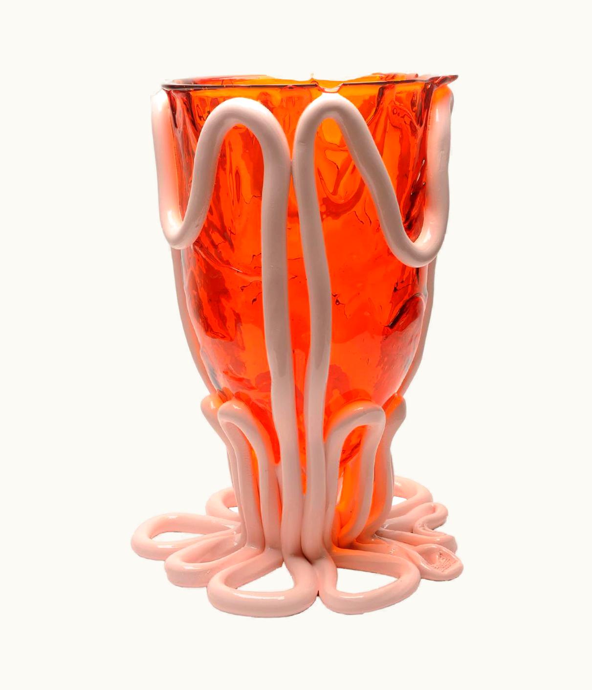 Gaetano Pesce Gaetano Pesce Contemporary Gaetano Pesce Indian Summer XL Vase Soft Resin Orange Pink