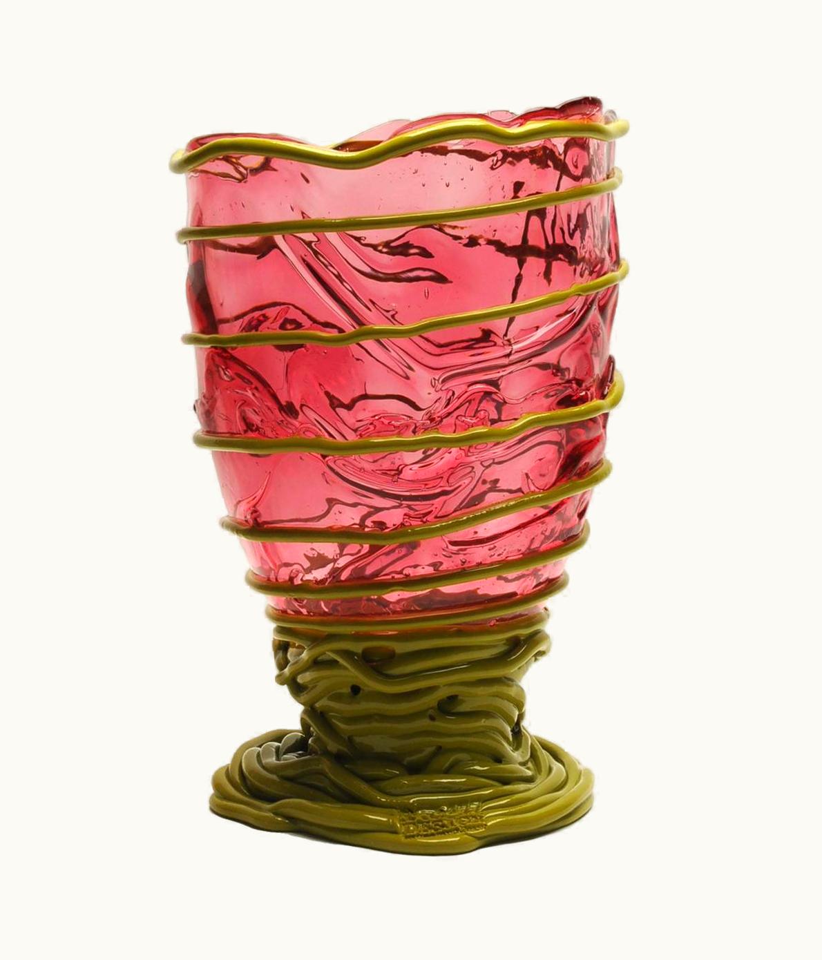 Gaetano Pesce Gaetano Pesce Contemporary Gaetano Pesce Pompitu II L Vase Soft Resin Light Fuchsia Matt Green
