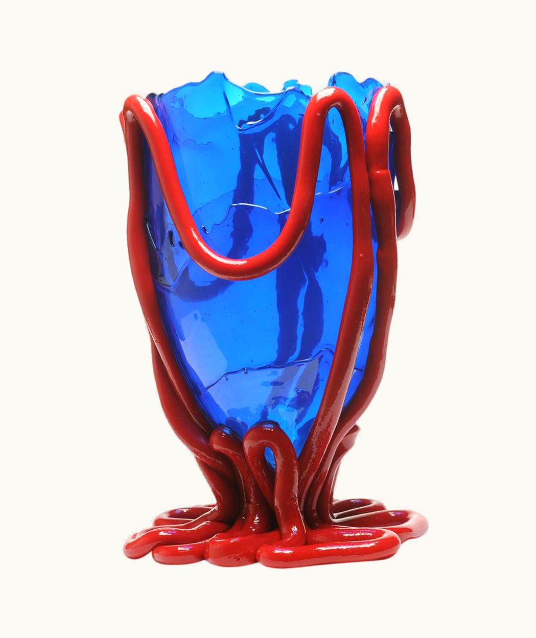 Gaetano Pesce Gaetano Pesce Contemporary Gaetano Pesce Indian Summer M Vase Soft Resin Blue Red