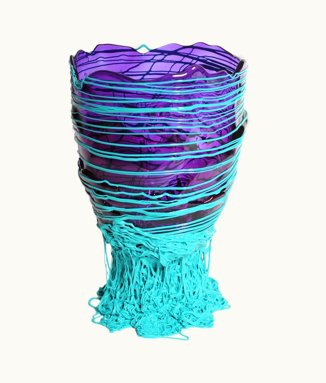 Gaetano Pesce Gaetano Pesce Contemporary Gaetano Pesce Spaghetti L Vase Soft Resin Purple, Turquoise
