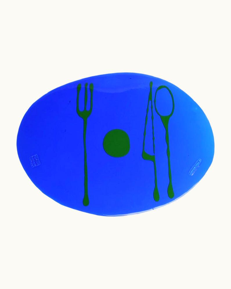 Gaetano Pesce Gaetano Pesce Set Of 4 Table Mates Placemats Blue And Matt Grass Green By Gaetano Pesce
