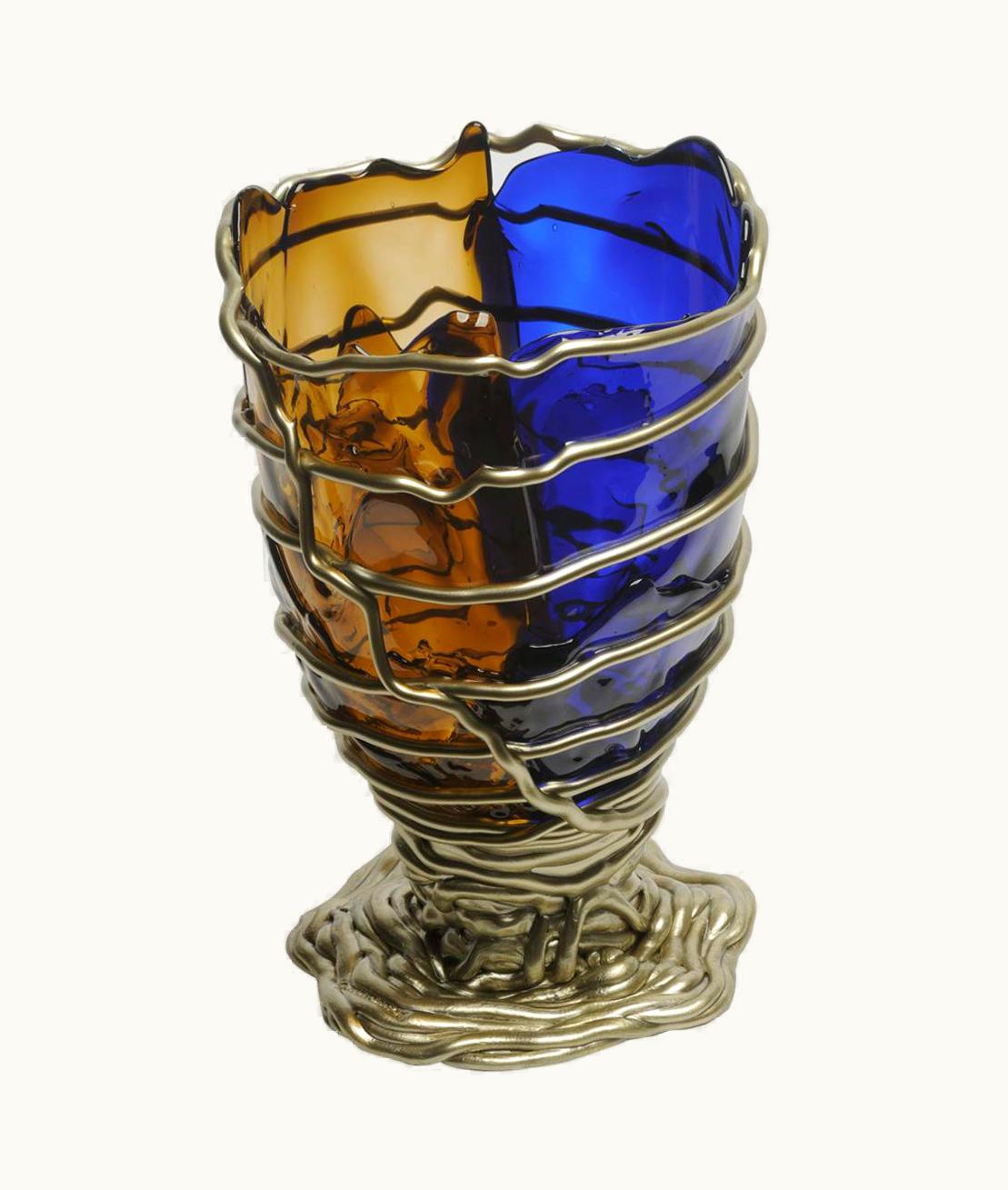 Gaetano Pesce Gaetano Pesce Contemporary Gaetano Pesce Pompitu II L Vase Soft Resin Blue Brown Bronze