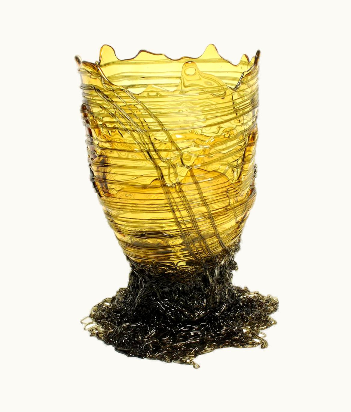Gaetano Pesce Gaetano Pesce Contemporary Gaetano Pesce Spaghetti XL Vase Soft Resin Grey Yellow
