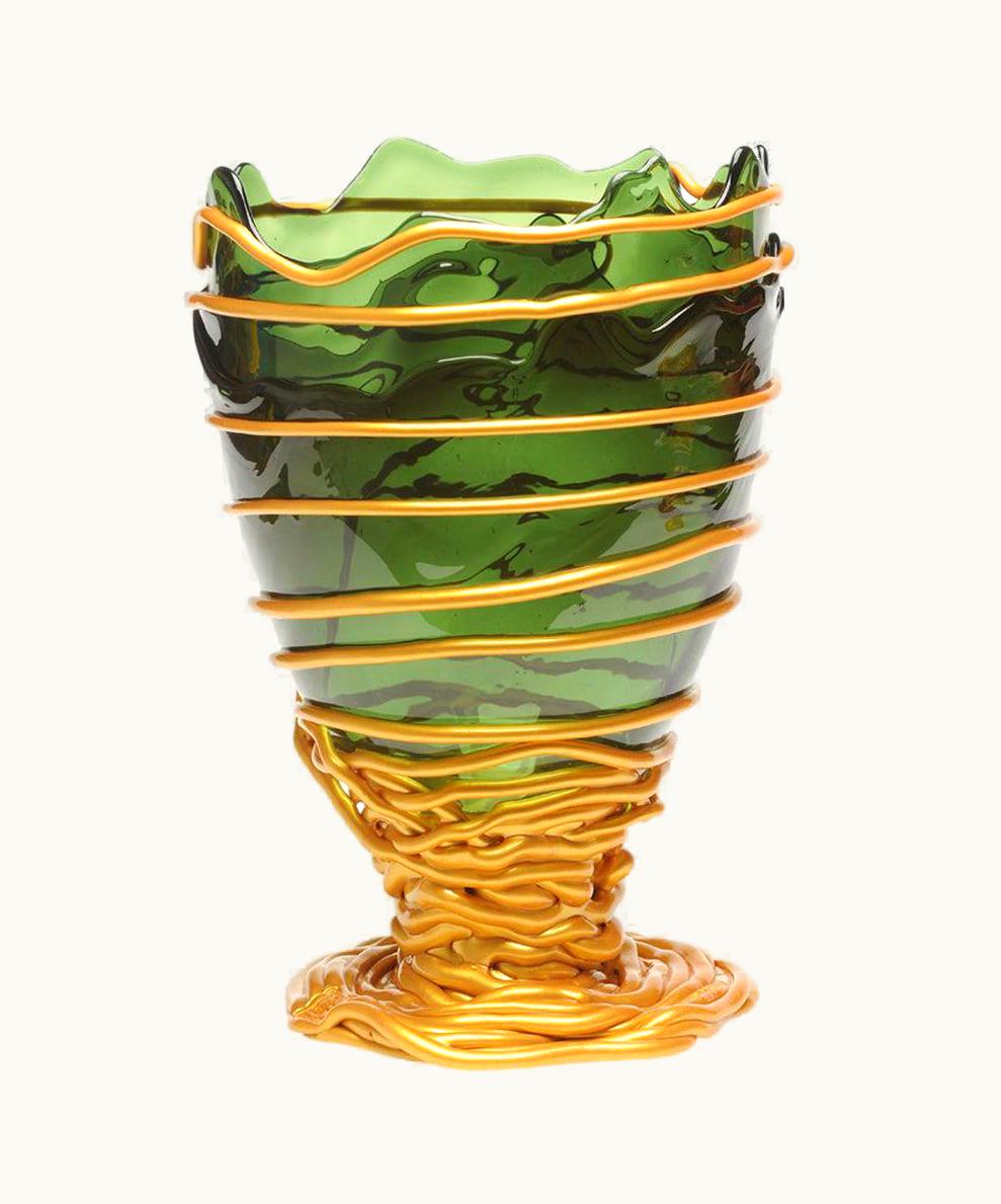 Gaetano Pesce Gaetano Pesce Contemporary Gaetano Pesce Pompitu II M Vase Soft Resin Green Gold