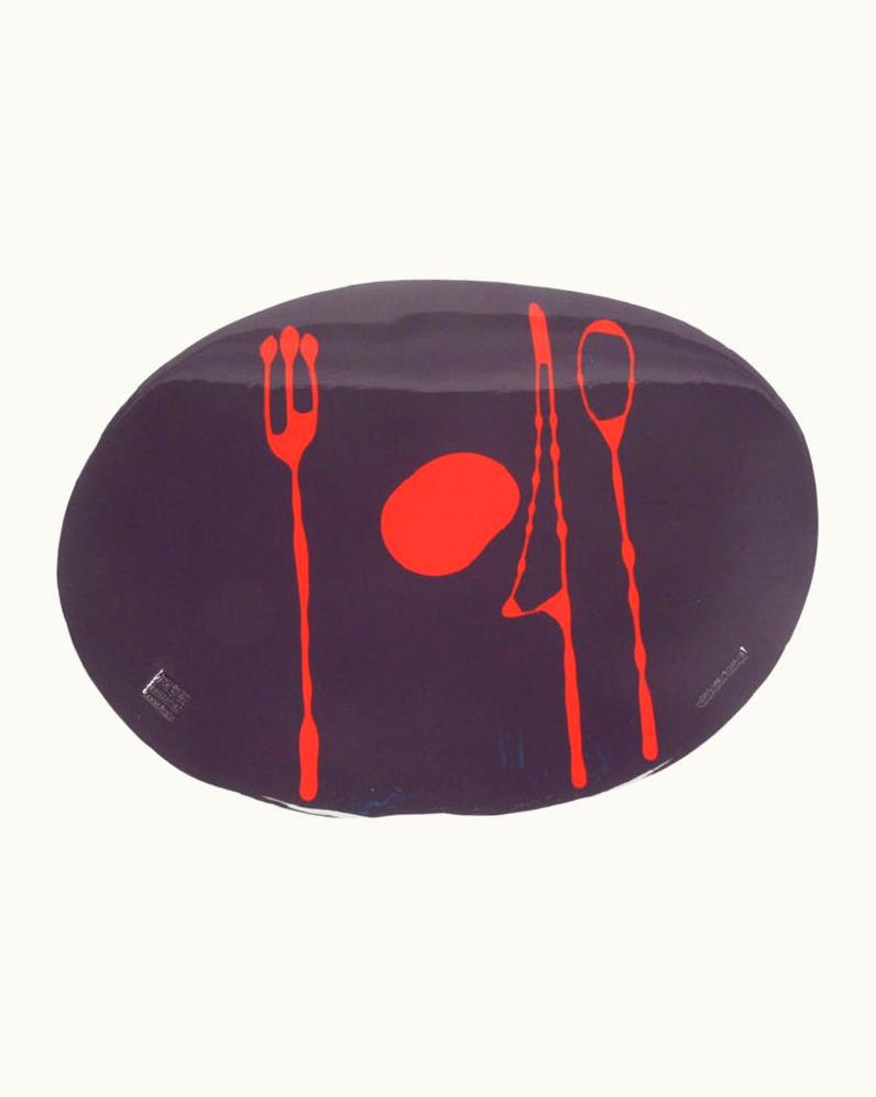 Gaetano Pesce Gaetano Pesce Set Of 4 Table Mates Placemats In Matt Purple And Red By Gaetano Pesce