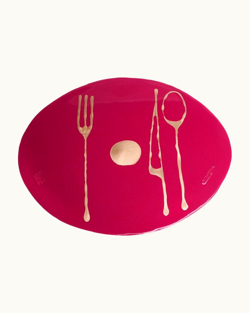 Gaetano Pesce Gaetano Pesce Set Of 4 Table Mates Placemats In Matt Cherry And Bronze By Gaetano Pesce