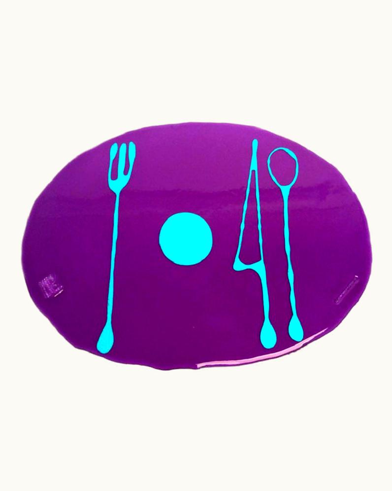 Gaetano Pesce Gaetano Pesce Set Of Table 4 Mates Placemats Clear Purple And Matt Turquoise By Gaetano Pesce