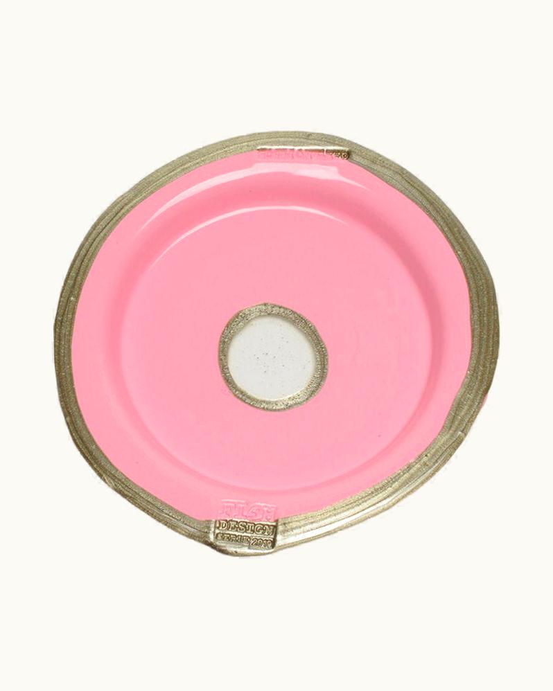 Gaetano Pesce Gaetano Pesce Try-Tray Small Round Tray In Matt Pink, Bronze By Gaetano Pesce