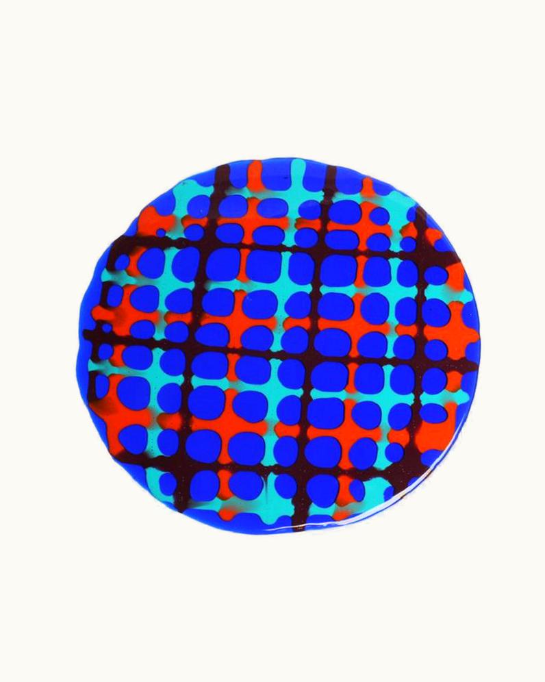 Gaetano Pesce Gaetano Pesce Set Of 4 Tartan Placemats Blue, Matt Turquoise, Orange, Burgundy By Paola Navone