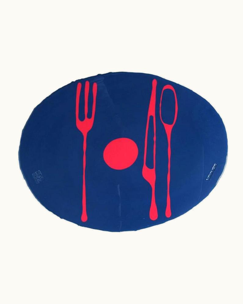 Gaetano Pesce Gaetano Pesce Set Of 4 Table Mates Placemats In Blue Marine And Fuchsia By Gaetano Pesce