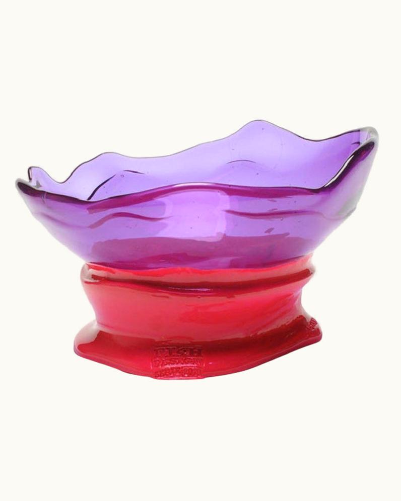 Gaetano Pesce Gaetano Pesce Big Collina Small Resin Basket In Clear Purple And Matt Fuchsia By Gaetano Pesce