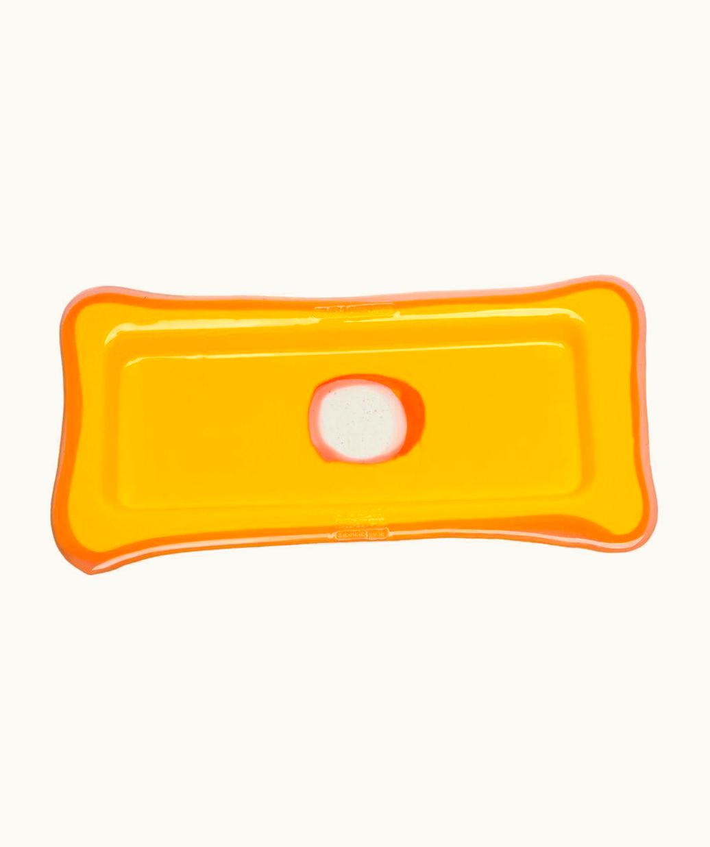 Gaetano Pesce Gaetano Pesce Try Large Rectangular Tray In Matt Yellow, Clear Fuchsia By Gaetano Pesce