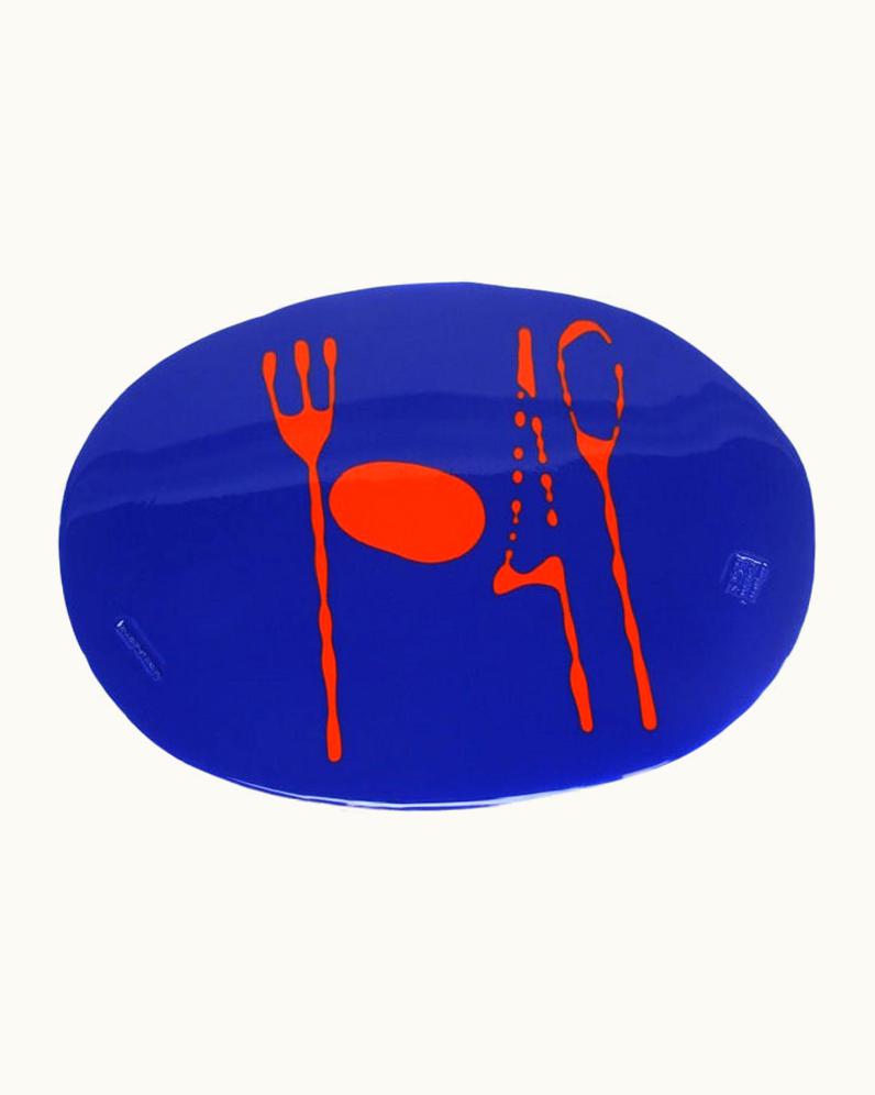 Gaetano Pesce Gaetano Pesce Set Of 4 Table Mates Placemats In Matt Blue And Orange By Gaetano Pesce