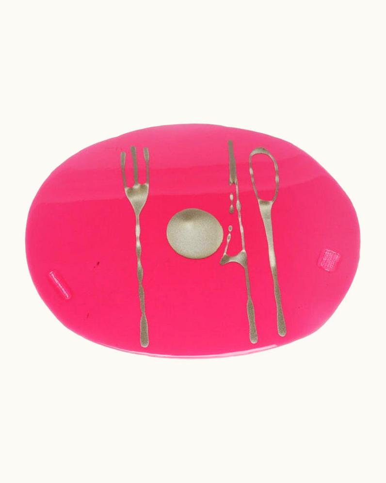 Gaetano Pesce Gaetano Pesce Set Of 4 Table Mates Placemats In Clear Fuchsia And Bronze By Gaetano Pesce