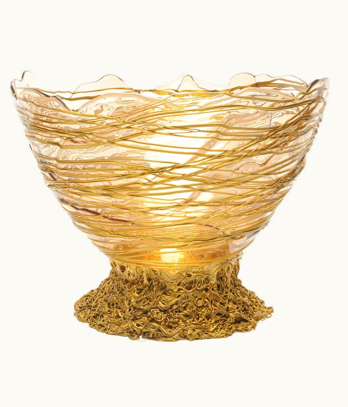 Gaetano Pesce Gaetano Pesce Ogiva XL Resin Basket In Clear And Gold By Gaetano Pesce