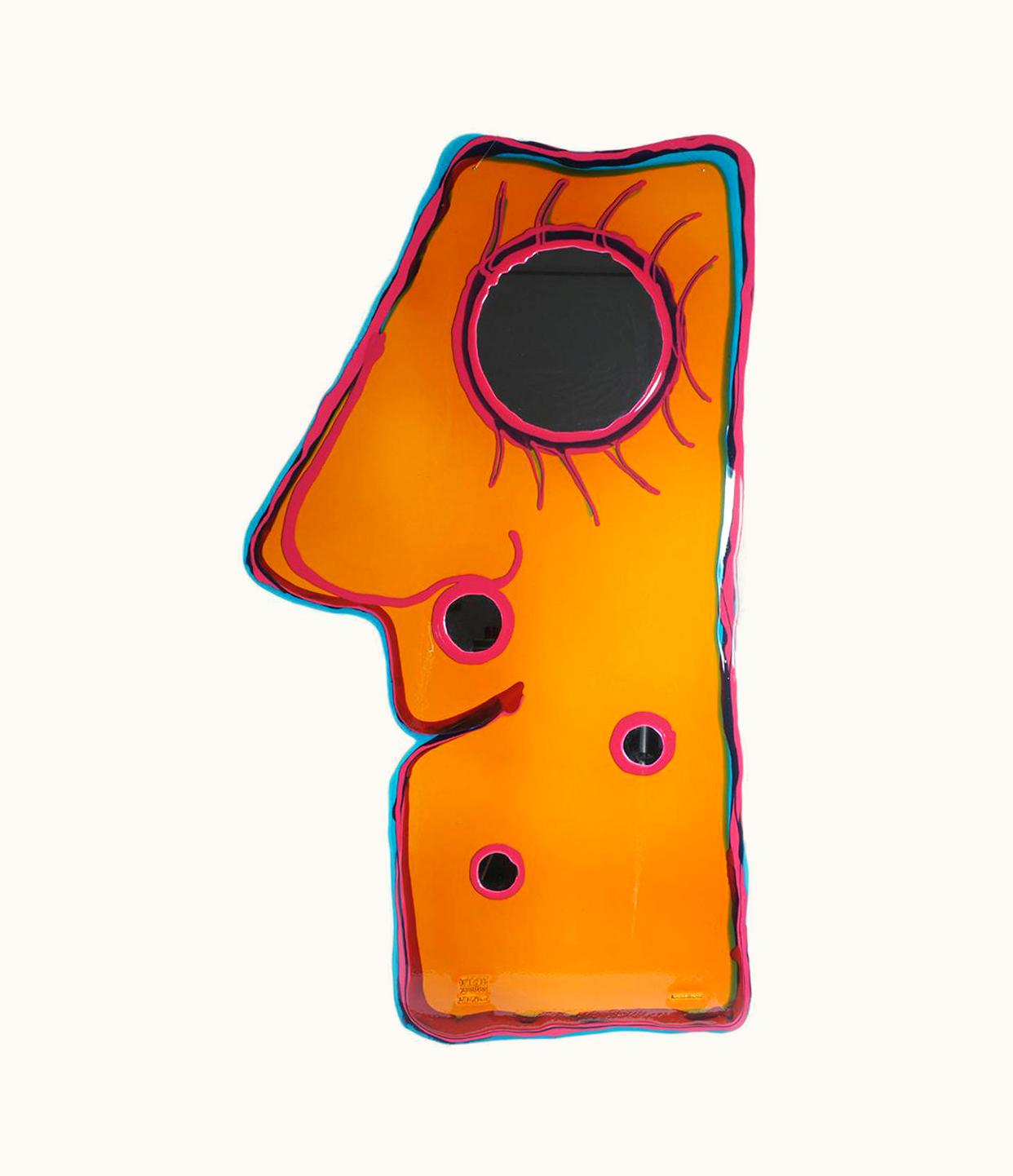 Gaetano Pesce Gaetano Pesce Contemporary Gaetano Pesce Look At Me L Mirror Resin Yellow Fuchsia Green