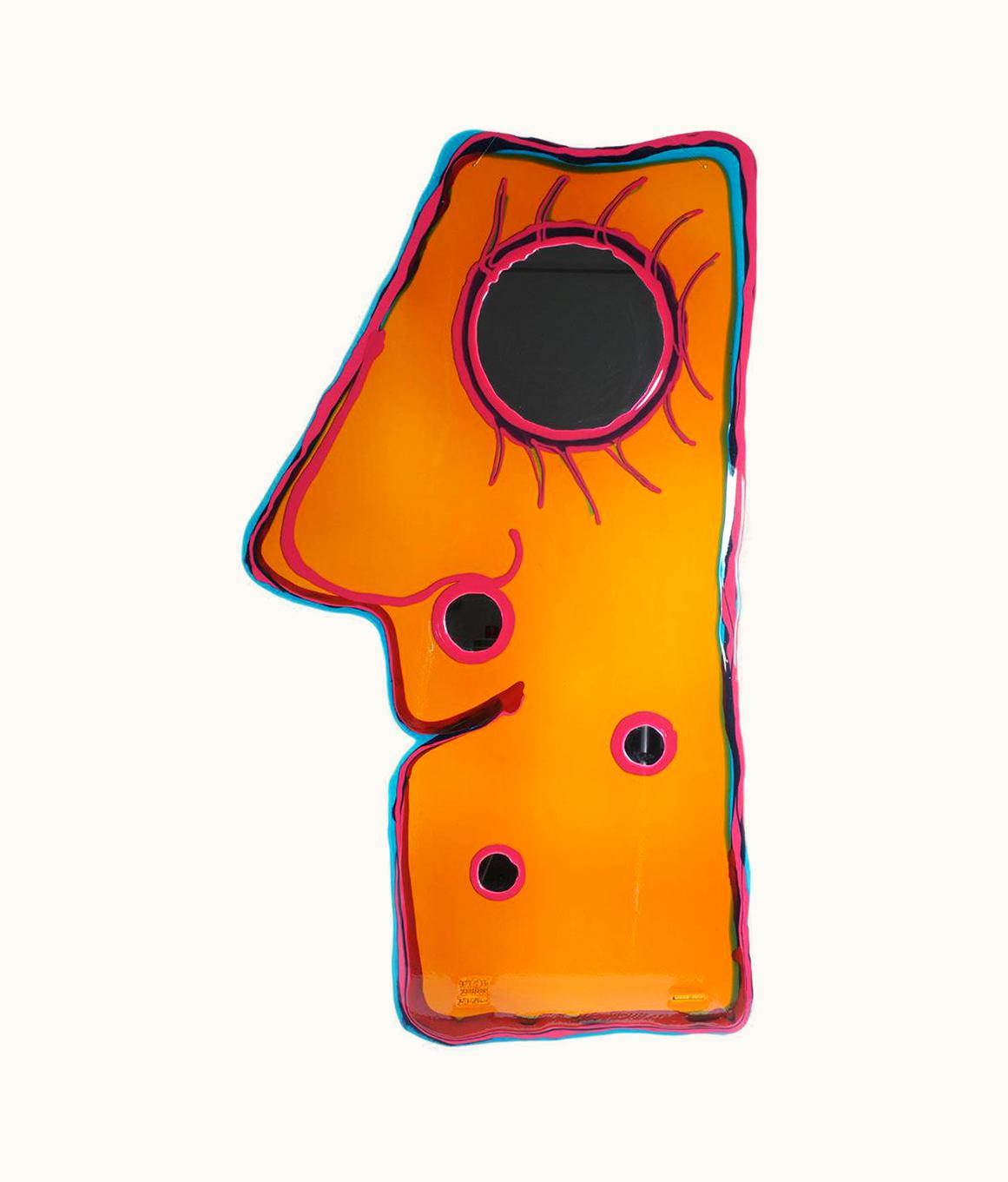 Gaetano Pesce Gaetano Pesce Contemporary Gaetano Pesce Look At Me M Mirror Resin Yellow Fuchsia Green