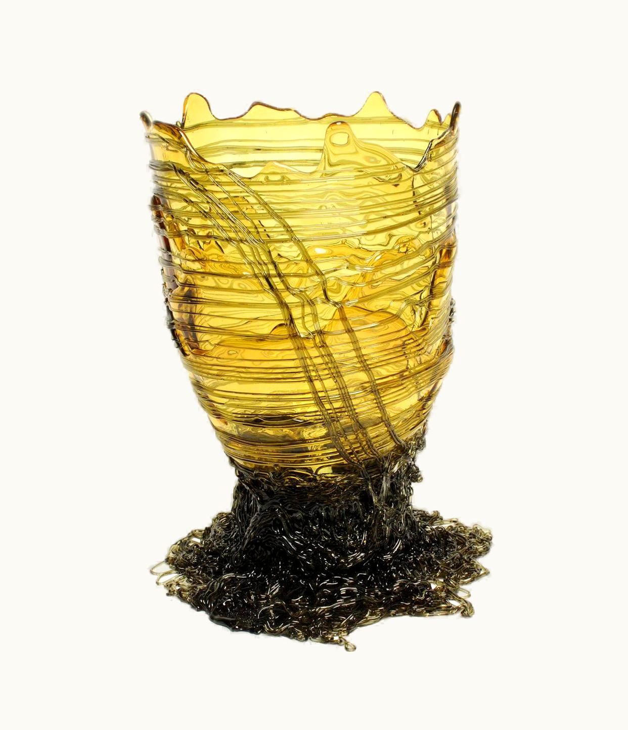 Gaetano Pesce Gaetano Pesce Contemporary Gaetano Pesce Spaghetti L Vase Soft Resin Grey Yellow