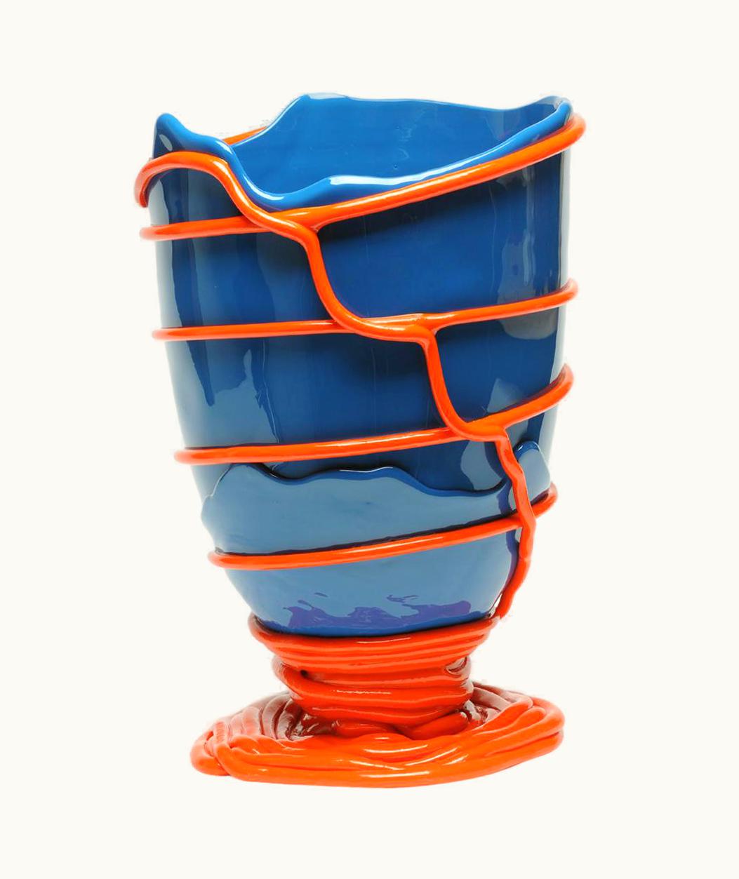 Gaetano Pesce Gaetano Pesce Contemporary Gaetano Pesce Pompitu II L Vase Soft Resin Blue Orange