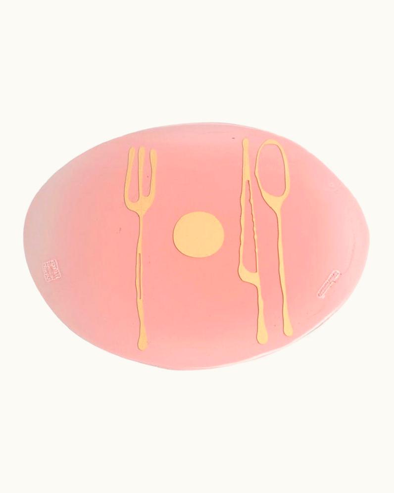 Gaetano Pesce Gaetano Pesce Set Of 4 Table Mates Placemats In Clear Pink And Salmon By Gaetano Pesce