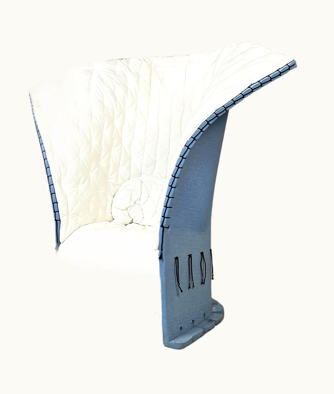 Gaetano Pesce;Cassina Gaetano Pesce;Cassina Italian Mid-Century Modern Blue Felt Feltri Armchair By Pesce For Cassina, 1990s