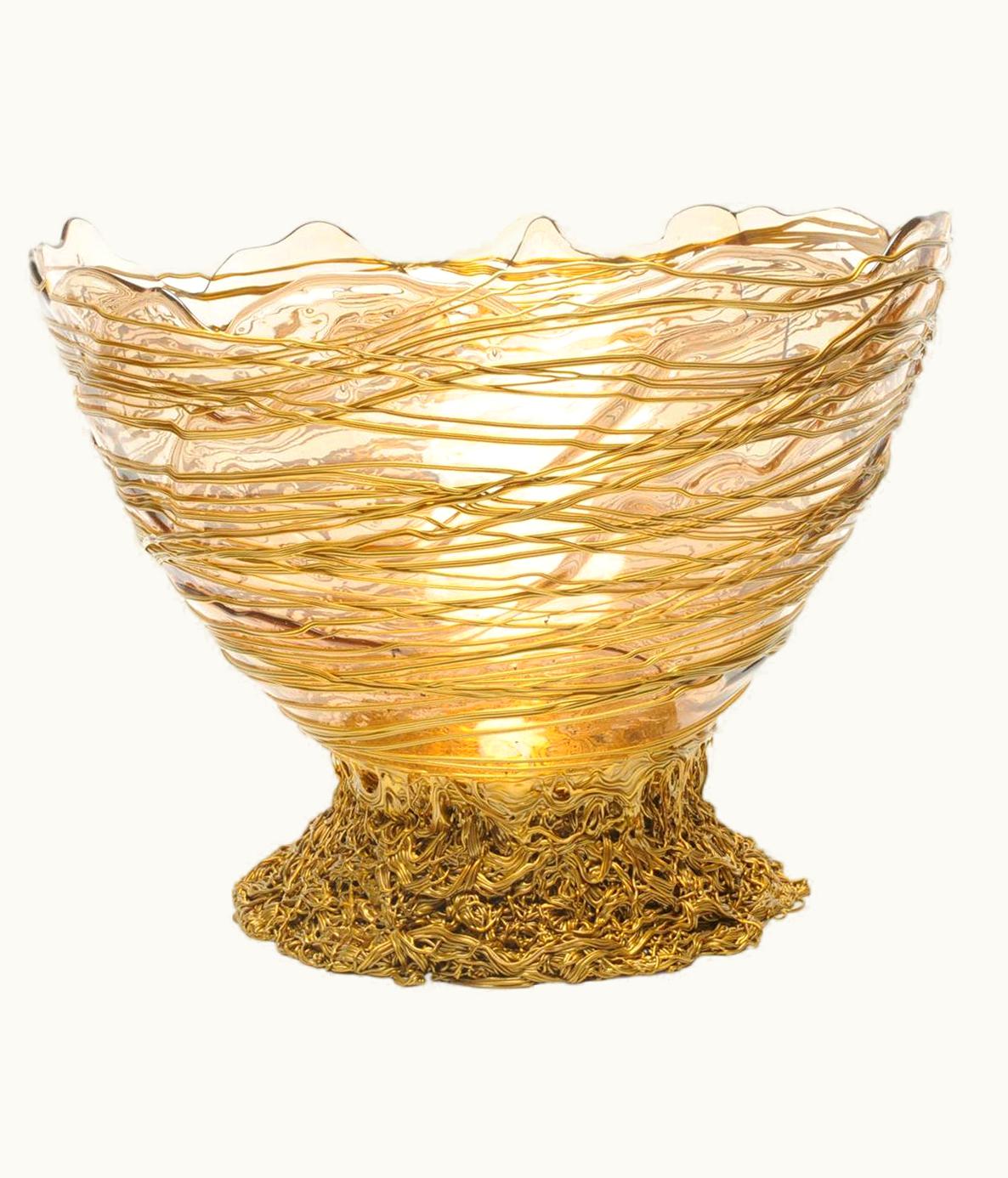 Gaetano Pesce Gaetano Pesce Ogiva L Resin Basket In Clear And Gold By Gaetano Pesce