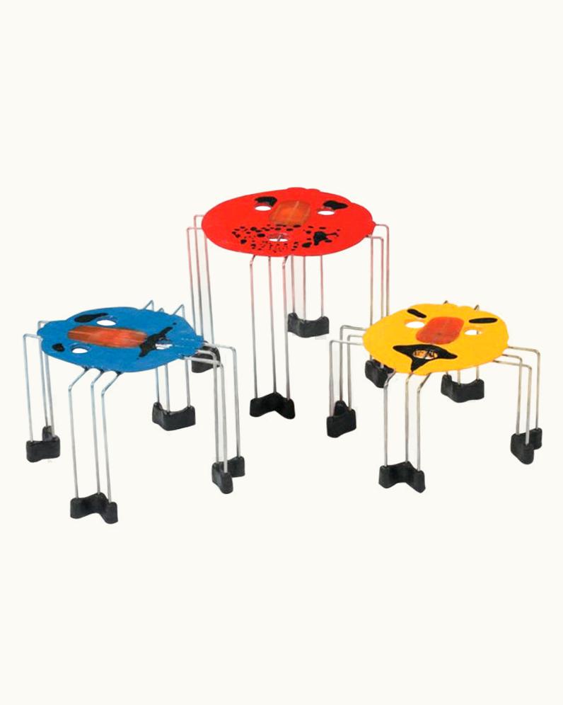 Gaetano Pesce Gaetano Pesce Set Of 3, Size L Triple Play Coffee Table In Purple, Amber, Green