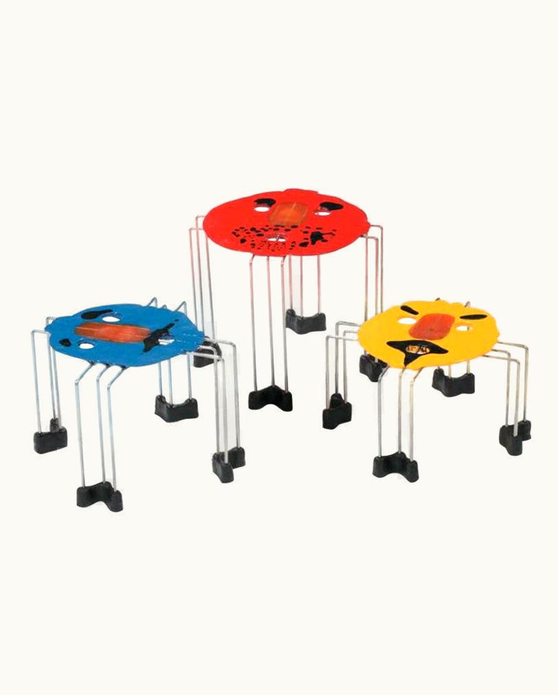 Gaetano Pesce Gaetano Pesce Set Of 3, Size L Triple Play Coffee Table In Red By Gaetano Pesce