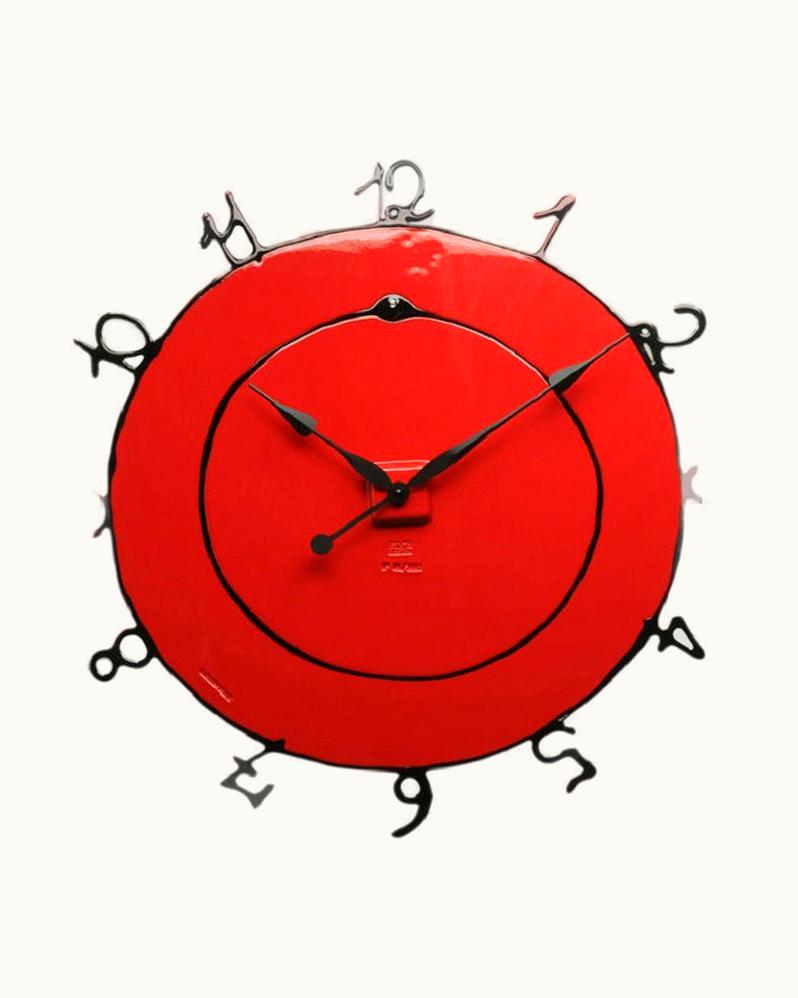 Gaetano Pesce Gaetano Pesce Round The Clock, Large In Matt Red And Black By Gaetano Pesce