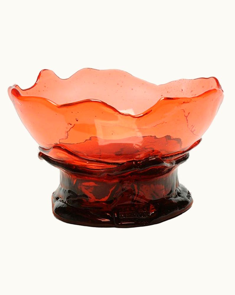 Gaetano Pesce Gaetano Pesce Big Collina XL Resin Basket In Clear Dark And Light Ruby By Gaetano Pesce