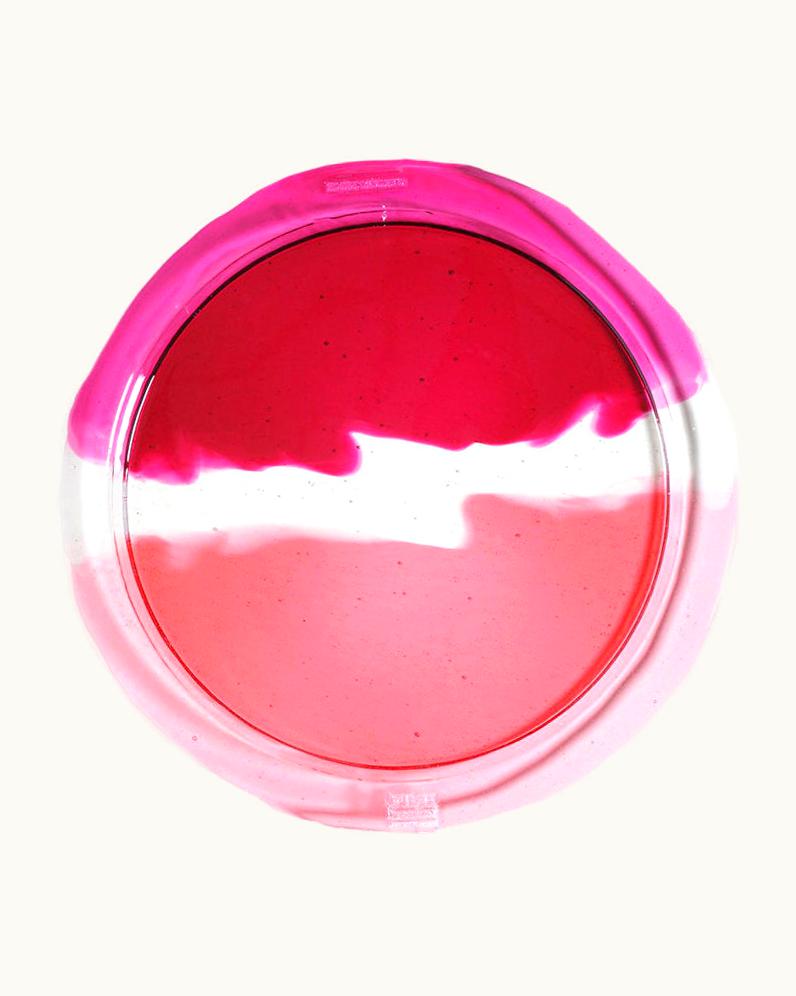 Gaetano Pesce Gaetano Pesce Try-Tray Small Round Tray In Clear Pink, Clear, Fuchsia By Gaetano Pesce