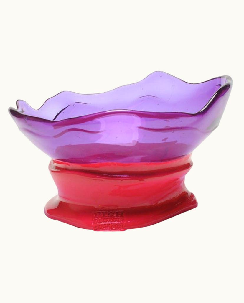 Gaetano Pesce Gaetano Pesce Big Collina XL Resin Basket In Clear Purple And Matt Fuchsia By Gaetano Pesce