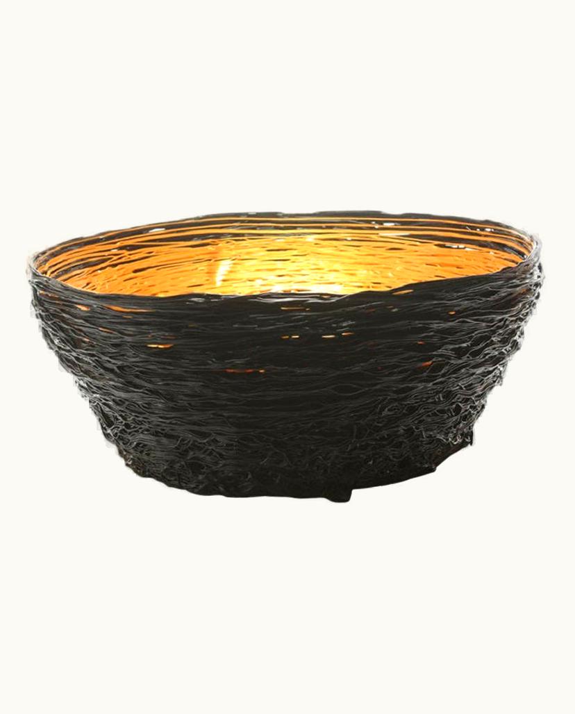 Gaetano Pesce Gaetano Pesce Tutti Frutti I Special Large Resin Basket In Matt Black, Gold By Gaetano Pesce